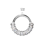 Implant Grade Titanium Pave CZ Hinged Segment Hoop Ring Ear Cartilage
