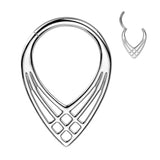 Titanium Criss Cross Chevron Hinged Segment Hoop Ring Nose Septum Cartilage