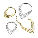 Titanium Criss Cross Chevron Hinged Segment Hoop Ring Nose Septum Cartilage