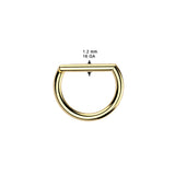 Titanium D Shaped Hinged Septum Ring, Lip, Nostril, Cartilage 16G