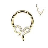 Titanium Hinged CZ Slithering Snake Segment Hoop Ring Daith Septum Cartilage