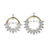 Titanium Marquise CZ Hinged Segment Hoop Ring For Daith Helix Septum