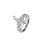 Titanium Hinged Segment Hoop Ring Outward Facing CZ For Nose Cartilage