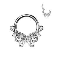 Titanium Hinged Segment Butterfly Hoop Ring Daith Septum Cartilage