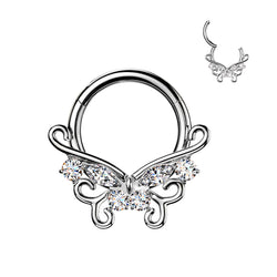 Titanium Hinged Segment Butterfly Hoop Ring Daith Septum Cartilage