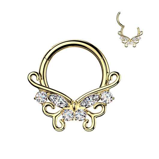 Titanium Hinged Segment Butterfly Hoop Ring Daith Septum Cartilage