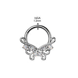 Titanium Hinged Segment Butterfly Hoop Ring Daith Septum Cartilage