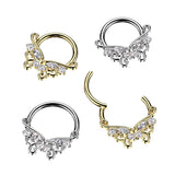 Titanium Hinged Segment Butterfly Hoop Ring Daith Septum Cartilage