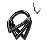 Titanium Hinged Segment Hoop Ring Triple Chevron For Nose Septum Cartilage