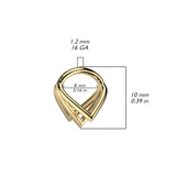 Titanium Hinged Segment Hoop Ring Triple Chevron For Nose Septum Cartilage