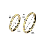 Titanium Hinged Segment Hoop Ring Facing CZ For Nose Cartilage