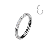 Titanium Hinged Segment Hoop Ring Facet Cut For Nose Cartilage