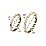 Titanium Hinged Segment Hoop Ring Facet Cut For Nose Cartilage