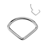 Titanium Hinged Segment Hoop Ring Chevon For Nose Septum Cartilage