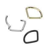 Titanium Hinged Segment Hoop Ring Chevon For Nose Septum Cartilage