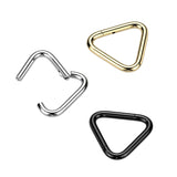 Titanium Hinged Segment Hoop Ring Triangle For Nose Septum Cartilage