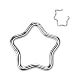 Titanium Hinged Segment Hoop Ring Star For Nose Septum Cartilage