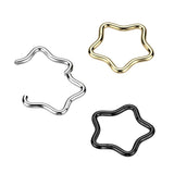 Titanium Hinged Segment Hoop Ring Star For Nose Septum Cartilage