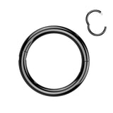 Titanium New Secure Hook Hinged Segment Hoop Ring Nose Septum Cartilage