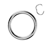 Titanium New Secure Hook Hinged Segment Hoop Ring Cartilage 14G
