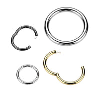 Titanium New Secure Hook Hinged Segment Hoop Ring Nose Septum Cartilage