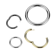 Titanium New Secure Hook Hinged Segment Hoop Ring Cartilage 14G