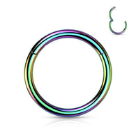 Titanium Hinged Segment Hoop Ring PVD Plated For Nose Septum Cartilage