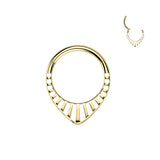 Titanium Chevron Hinged Segment Hoop Ring For Daith Helix Cartilage