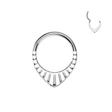 Titanium Chevron Hinged Segment Hoop Ring For Daith Helix Cartilage