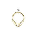 Titanium Chevron Hinged Segment Hoop Ring For Daith Helix Cartilage