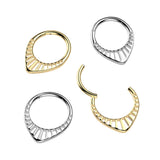 Titanium Chevron Hinged Segment Hoop Ring For Daith Helix Cartilage