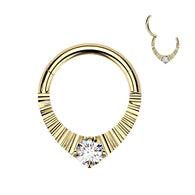 Titanium Hinged Segment Teardrop Hoop Ring Daith Septum Cartilage