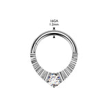 Titanium Hinged Segment Teardrop Hoop Ring Daith Septum Cartilage