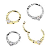 Titanium Hinged Segment Teardrop Hoop Ring Daith Septum Cartilage