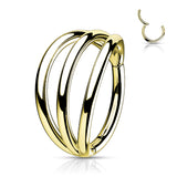 Titanium Hinged Segment Ring Triple Hoop For Nose Septum Cartilage