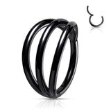 Titanium Hinged Segment Ring Triple Hoop For Nose Septum Cartilage