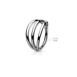 Titanium Hinged Segment Ring Triple Hoop For Nose Septum Cartilage