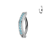 Titanium Hinged Hoop Clicker Eyebrow Ring 1.5mm CNC Set CZ 16G