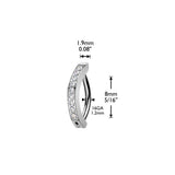 Titanium Hinged Hoop Clicker Eyebrow Ring 1.5mm CNC Set CZ 16G