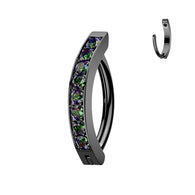 Titanium Hinged Hood With 2mm CNC Set CZ Belly Button Ring