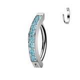 Titanium Hinged Hood With 2mm CNC Set CZ Belly Button Ring