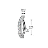 Titanium Hinged Hood With 2mm CNC Set CZ Belly Button Ring