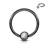 Titanium CZ Captive Bead Ring Septum Tragus Helix Cartilage