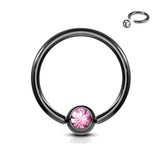 Titanium CZ Captive Bead Ring Septum Tragus Helix Cartilage