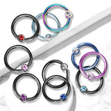 Titanium CZ Captive Bead Ring Septum Tragus Helix Cartilage