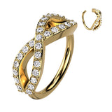 CZ Pave Infinity Hoop For Ear Cartilage Helix Nose Septum Rings