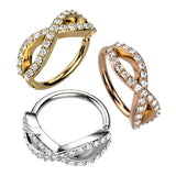 CZ Pave Infinity Hoop For Ear Cartilage Helix Nose Septum Rings