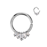 5 CZ Fan Bendale Ear Cartilage Daith Tragus Helix Earrings Hoop Nose Rings