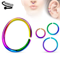 Titanium Round Ends Cut Ring For Ear Cartilage Daith Hoop Helix