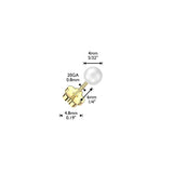 Pair Pearl Earring Studs With Flower Screw Back Cartilage Tragus
